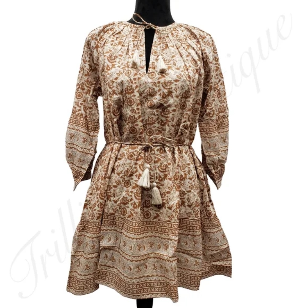 Cleobella Brown and Cream Floral Dress
